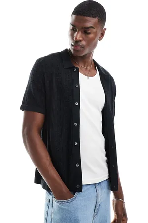 Abercrombie & Fitch Buttonthrough crochet knit polo in