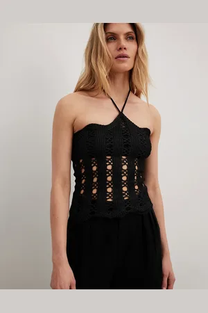 NA-KD Crochet halter neck top in