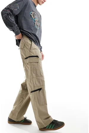 Weekday Magic workwear trousers with zips in sand