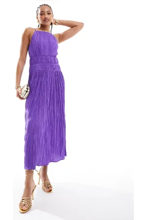 & OTHER STORIES Sleeveless midi dress with ruche and pleat detail in