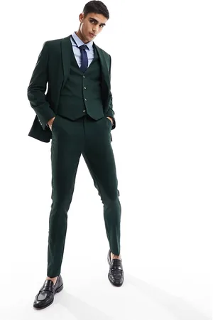 ASOS Wedding skinny suit trouser in forest microtexture