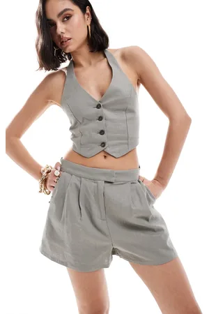 Bershka Linen shorts co-ord in