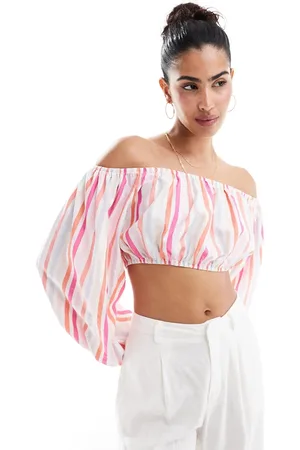 ASOS Poplin stripe bardot top