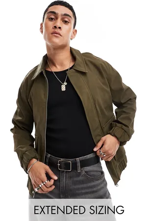 ASOS Oversized faux suede bomber jacket in khaki
