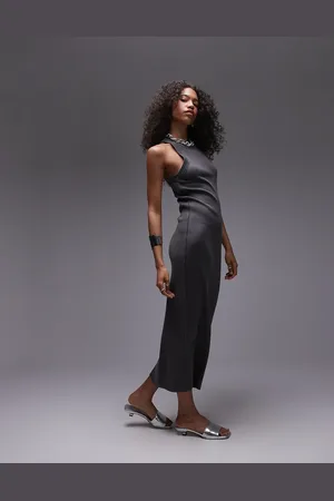 Topshop Jersey racer midi dress in acid wash