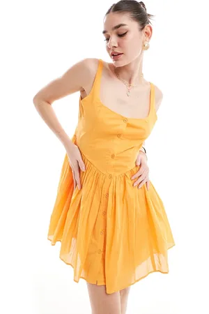 ASOS Voile picnic mini sundress in radiant yellow
