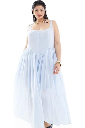 ASOS ASOS DESIGN Curve voile picnic midi sundress in sky
