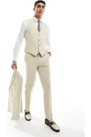 ASOS Wedding slim suit trouser in stone