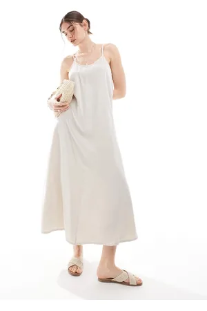 VERO MODA Premium strappy maxi dress in cream