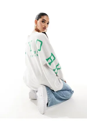 Missyempire Exclusive New York back slogan sweatshirt co-ord in marl