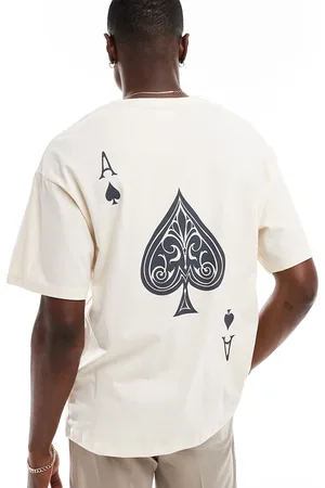 ADPT. Oversized t-shirt with ace of spades back print in cream