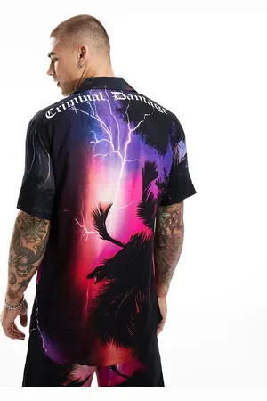 Criminal Damage Lightning print shirt in