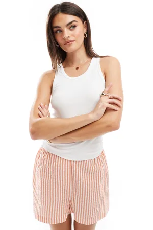 Stradivarius Ribbed racer tank top in