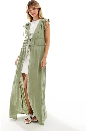 VILA Longline tie front top in