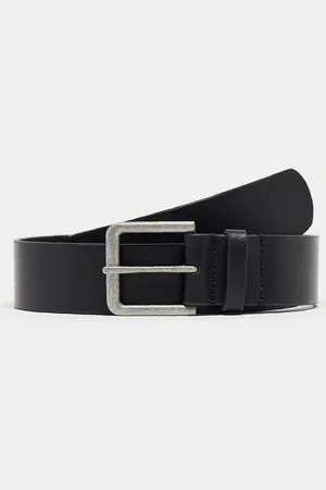 ASOS Smart leather belt with burnished silver buckle in