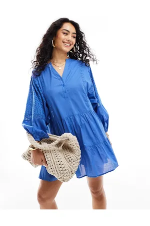 Iisla & Bird Volume broiderie mini beach summer dress in
