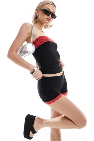 COLLUSION Lace trim bandeau co-ord in