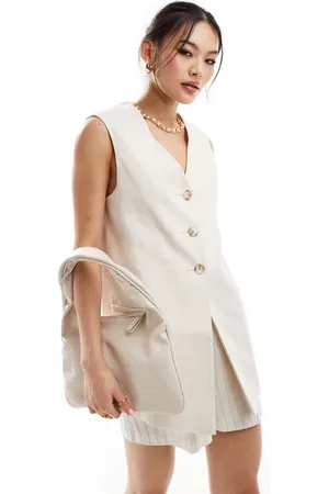 River Island Longline waistcoat in cream