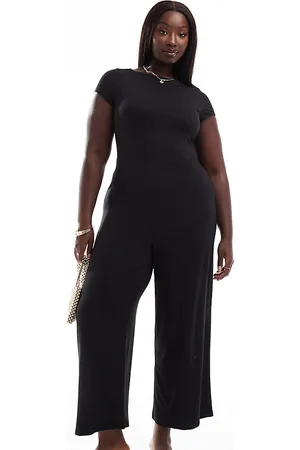 ASOS ASOS DESIGN Curve cap sleeve slash neck jumpsuit in
