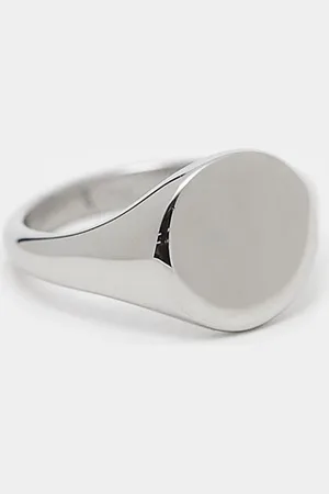 ASOS Waterproof stainless steel signet ring in tone