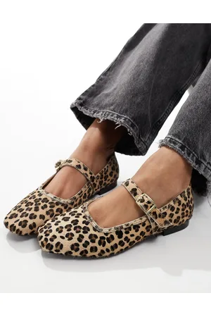 Schuh Lille ballerina mary janes in leopard pony hair