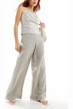 & OTHER STORIES Linen blend fluid wide leg trousers in