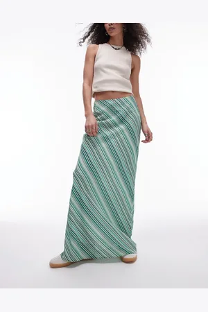 Topshop Georgette maxi skirt in diagonal stripe