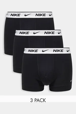 Nike Cotton stretch 3 pack trunks in with white waistband