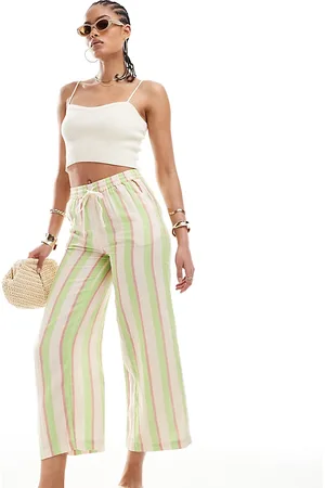 ONLY Loose fit trouser in & pink stripe