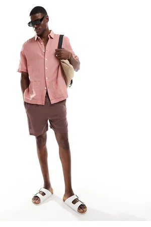 ASOS Relaxed textured shirt with patch pockets in