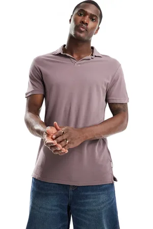SCALPERS Thin polo in dark burgundy