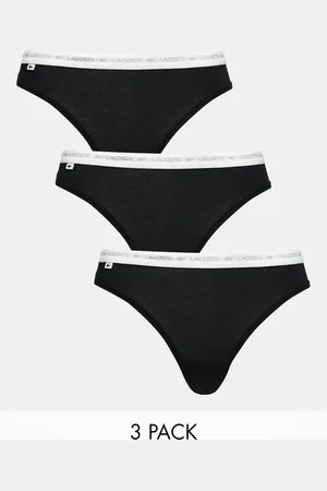 Lacoste 3 pack logo thongs in