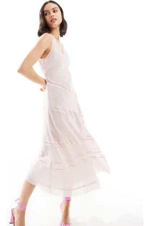 ASOS Lace insert dress with hi low hem in