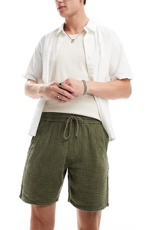 Only & Sons Pull on textured short in washed khaki