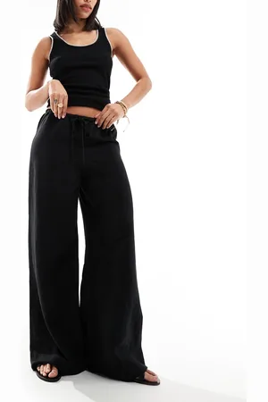 & OTHER STORIES Linen blend wide leg trousers with drawstring waist in