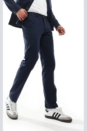 JACK & JONES Premium linen mix casual suit trouser in