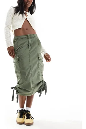 Superdry Cargo midi skirt in thyme