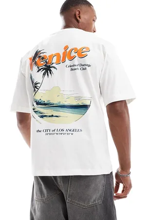 Criminal Damage Oversized graphic t-shirt in off