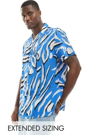 ASOS Relaxed revere shirt with animal print in