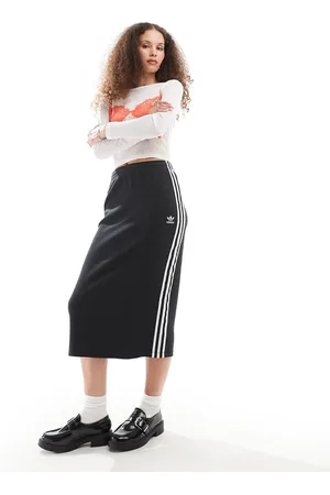 adidas Knitted midi skirt in