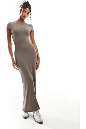 Miss Selfridge Cap sleeve backless maxi dress in