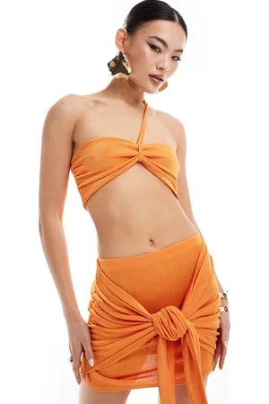 Missyempire Exclusive one shoulder bandeau top co-ord in