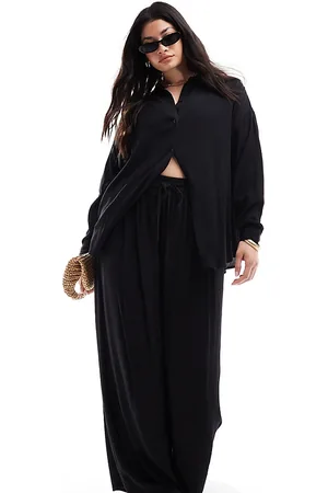 Yours Wide leg crinkle trousers in co-ord