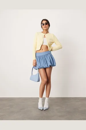 ASOS Denim puff skirt in lightwash