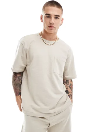 Only & Sons Relaxed fit textured t-shirt co-ord in beige