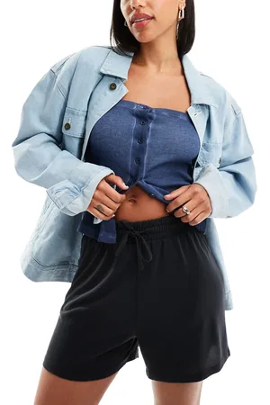 Pieces® Slinky elasticated waist shorts in