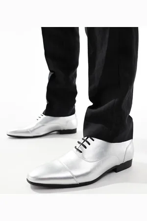 Truffle Collection Oxford lace up shoes in metallic
