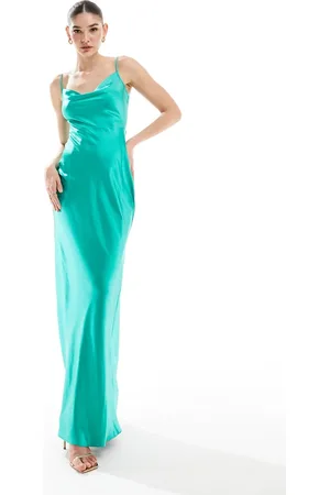 Pretty Lavish Exclusive to ASOS Keisha satin maxi dress in jade