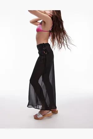 Topshop Beach sheer bias maxi skirt in