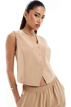 Ax Paris Tailored waistcoat co-ord in beige